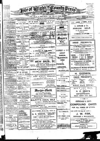 cover page of Isle of Wight County Press published on December 25, 1909