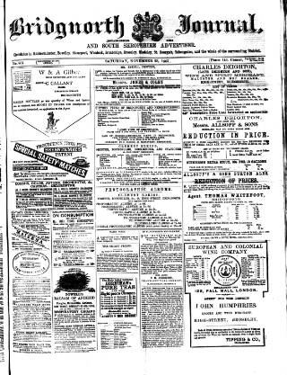 cover page of Bridgnorth Journal published on November 23, 1867