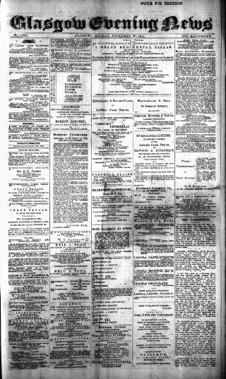 cover page of Glasgow Evening Post published on November 23, 1891