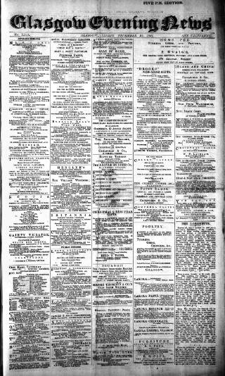 cover page of Glasgow Evening Post published on December 25, 1891