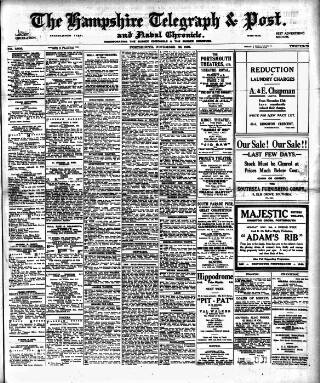 cover page of Hampshire Telegraph published on November 23, 1923