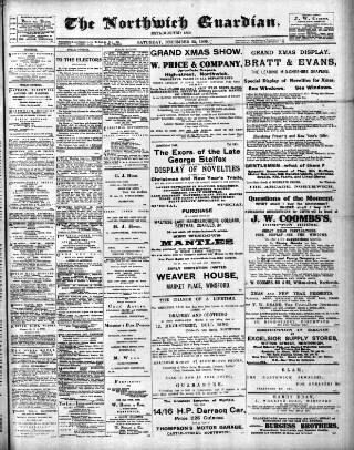 cover page of Northwich Guardian published on December 25, 1909