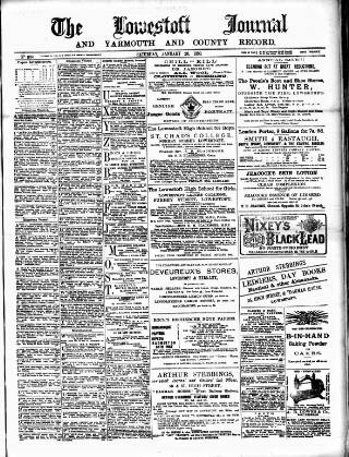 cover page of Lowestoft Journal published on January 26, 1889