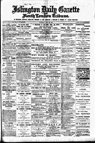 cover page of Islington Gazette published on January 26, 1904