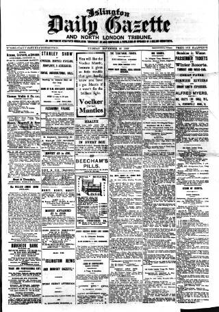 cover page of Islington Gazette published on November 23, 1909