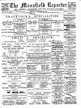 cover page of Mansfield Reporter published on November 23, 1894