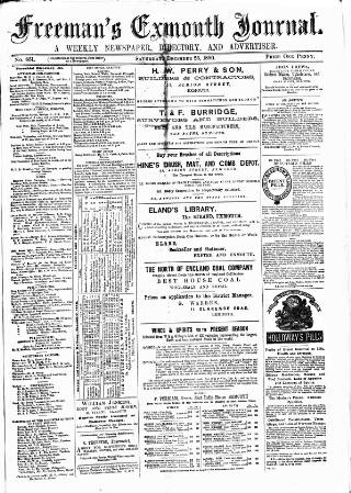 cover page of Exmouth Journal published on December 25, 1880