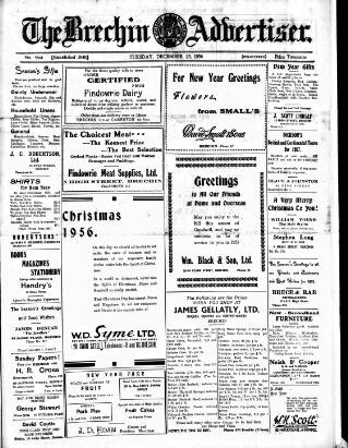 cover page of Brechin Advertiser published on December 25, 1956