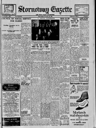 cover page of Stornoway Gazette and West Coast Advertiser published on November 23, 1963