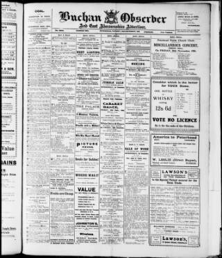 cover page of Buchan Observer and East Aberdeenshire Advertiser published on November 23, 1926