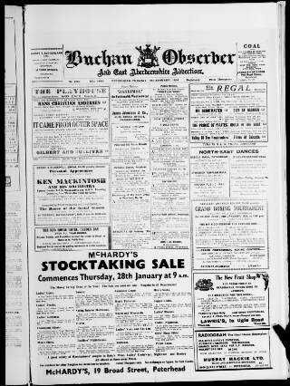 cover page of Buchan Observer and East Aberdeenshire Advertiser published on January 26, 1954