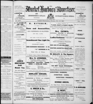 cover page of Market Harborough Advertiser and Midland Mail published on November 23, 1897