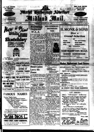 cover page of Market Harborough Advertiser and Midland Mail published on January 26, 1945