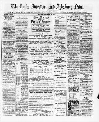 cover page of Bucks Advertiser & Aylesbury News published on December 25, 1886