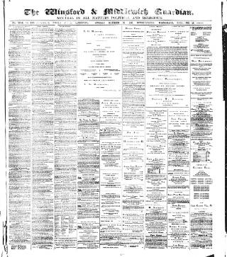 cover page of Winsford & Middlewich Guardian published on December 25, 1880