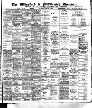 cover page of Winsford & Middlewich Guardian published on January 26, 1884