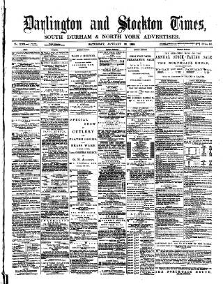 cover page of Darlington & Stockton Times, Ripon & Richmond Chronicle published on January 26, 1889