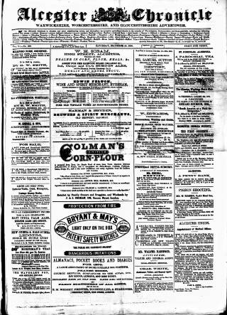 cover page of Alcester Chronicle published on December 25, 1869