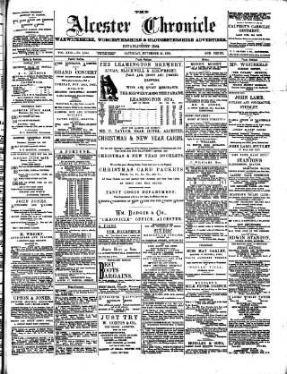 cover page of Alcester Chronicle published on November 23, 1895