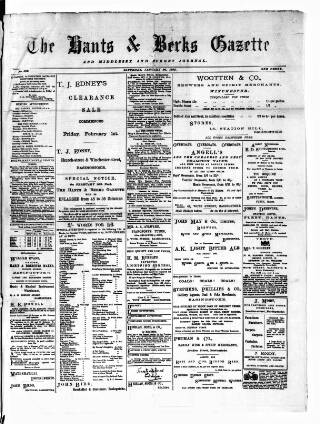 cover page of Hants and Berks Gazette and Middlesex and Surrey Journal published on January 26, 1895