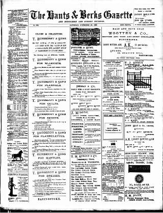 cover page of Hants and Berks Gazette and Middlesex and Surrey Journal published on November 23, 1895