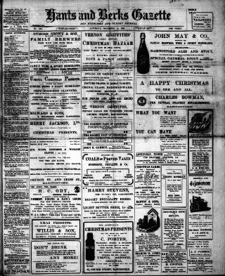 cover page of Hants and Berks Gazette and Middlesex and Surrey Journal published on December 25, 1909