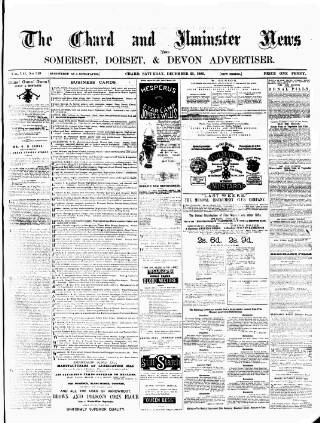 cover page of Chard and Ilminster News published on December 25, 1880