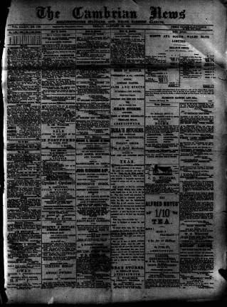 cover page of Cambrian News published on January 26, 1894