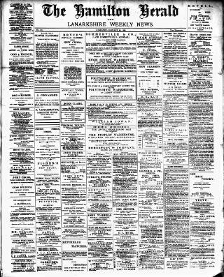 cover page of Hamilton Herald and Lanarkshire Weekly News published on January 26, 1889