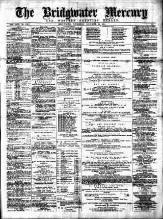 cover page of Bridgwater Mercury published on December 25, 1878