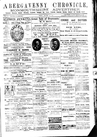 cover page of Abergavenny Chronicle published on January 26, 1900