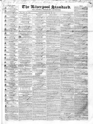 cover page of Liverpool Standard and General Commercial Advertiser published on January 26, 1836