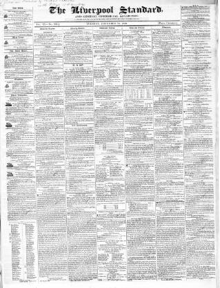 cover page of Liverpool Standard and General Commercial Advertiser published on December 25, 1838