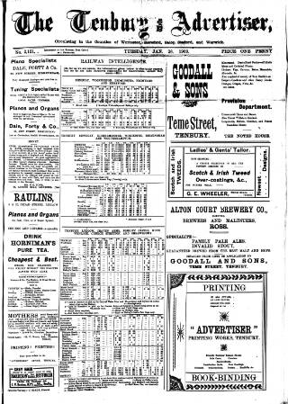 cover page of Tenbury Wells Advertiser published on January 26, 1909