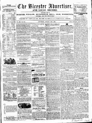 cover page of Bicester Advertiser published on January 26, 1861