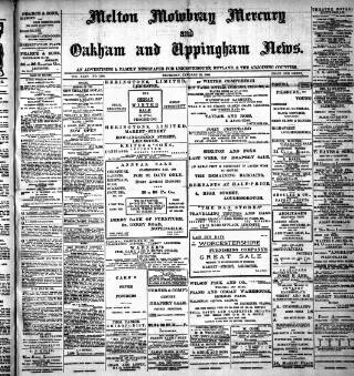 cover page of Melton Mowbray Mercury and Oakham and Uppingham News published on January 26, 1905