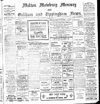 cover page of Melton Mowbray Mercury and Oakham and Uppingham News published on December 25, 1913