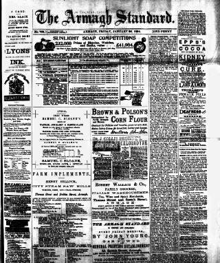 cover page of Armagh Standard published on January 26, 1894