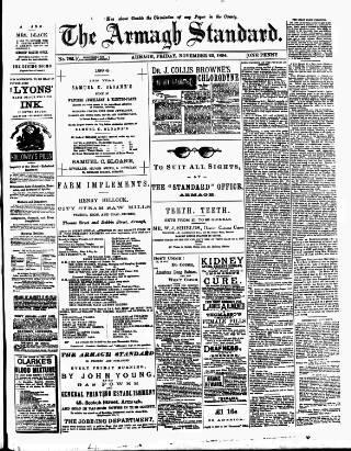 cover page of Armagh Standard published on November 23, 1894