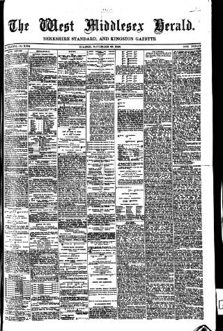 cover page of West Middlesex Herald published on November 23, 1892