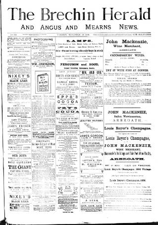 cover page of Brechin Herald published on November 10, 1891