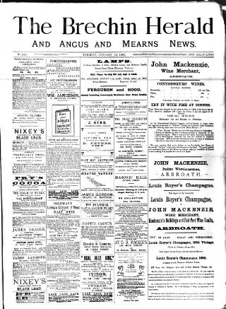 cover page of Brechin Herald published on January 26, 1892