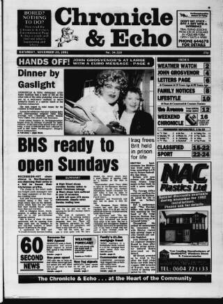 cover page of Northampton Chronicle and Echo published on November 23, 1991