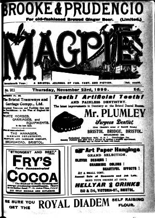 cover page of Bristol Magpie published on November 23, 1899