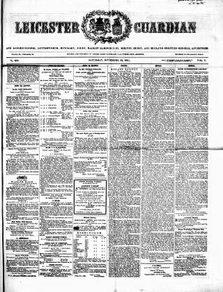 cover page of Leicester Guardian published on November 23, 1861