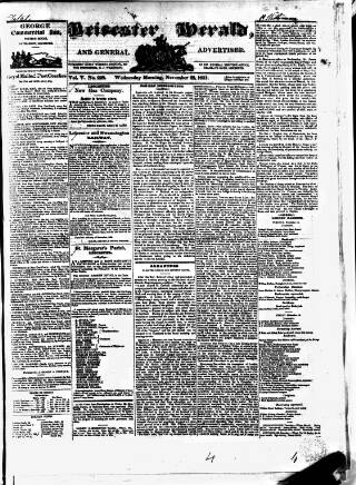 cover page of Leicester Herald published on November 23, 1831