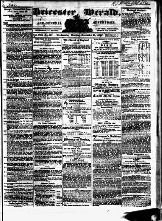 cover page of Leicester Herald published on December 25, 1833