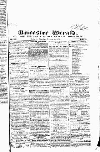 cover page of Leicester Herald published on January 26, 1839