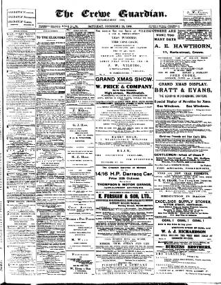 cover page of Crewe Guardian published on December 25, 1909