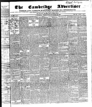 cover page of Cambridge General Advertiser published on November 23, 1842